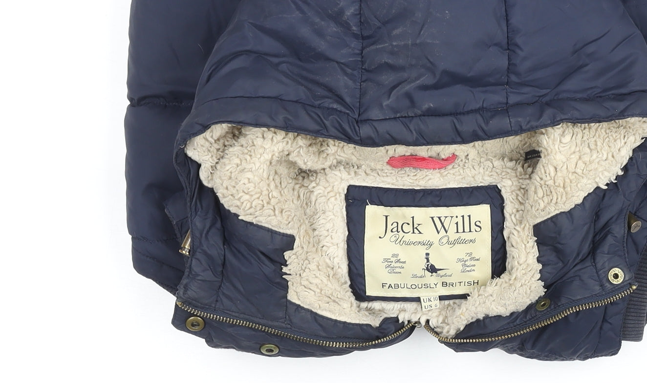 Womens UK Size 10 Regular Jack Wills Blue Polyamide Blend Waistcoat