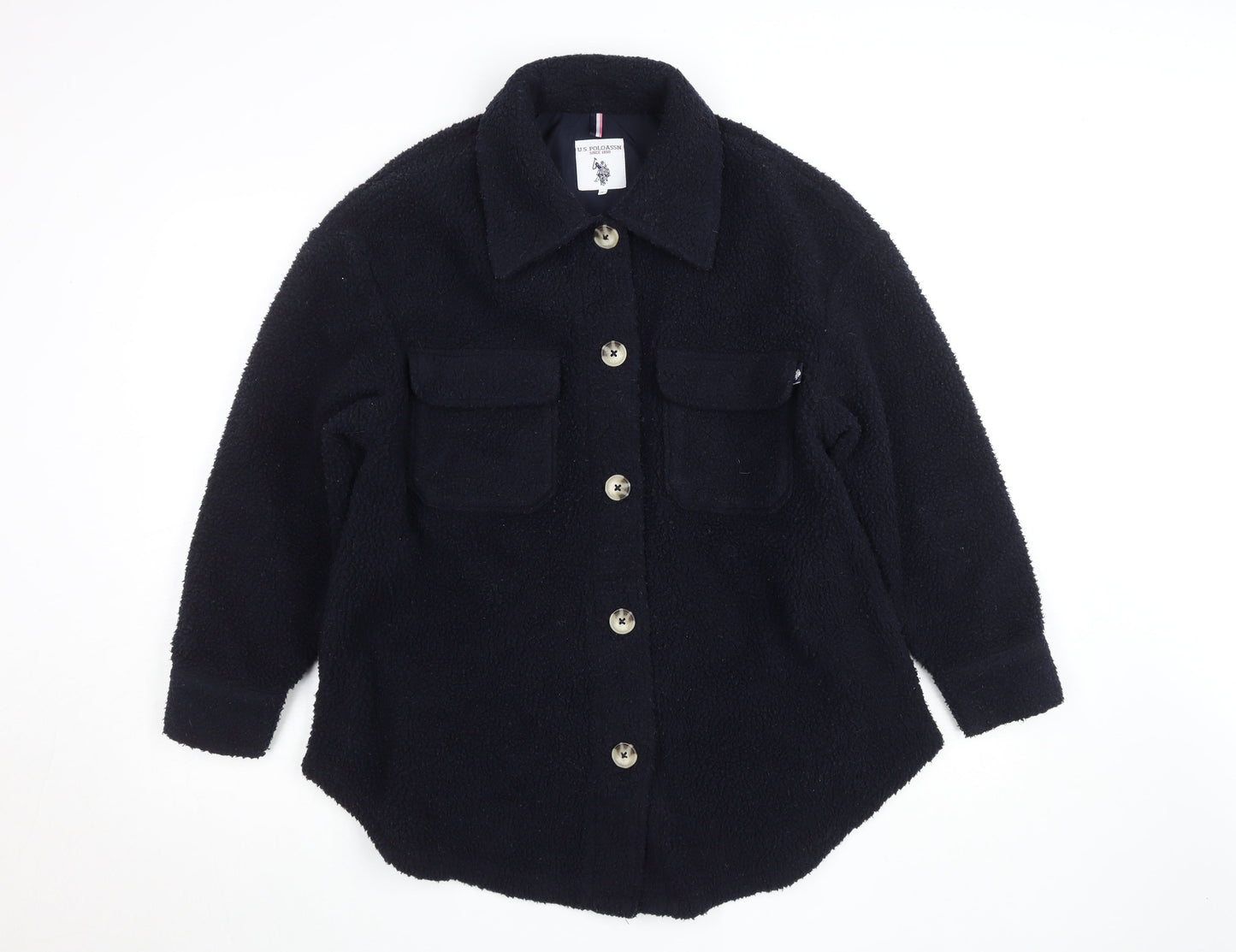 Womens UK Size S Regular U.S. Polo Assn. Black Polyester Jacket