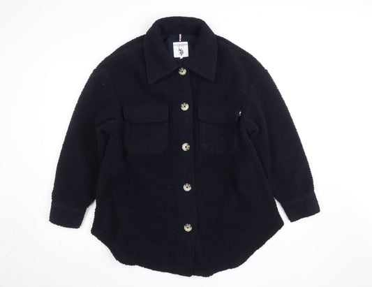 Womens UK Size S Regular U.S. Polo Assn. Black Polyester Jacket