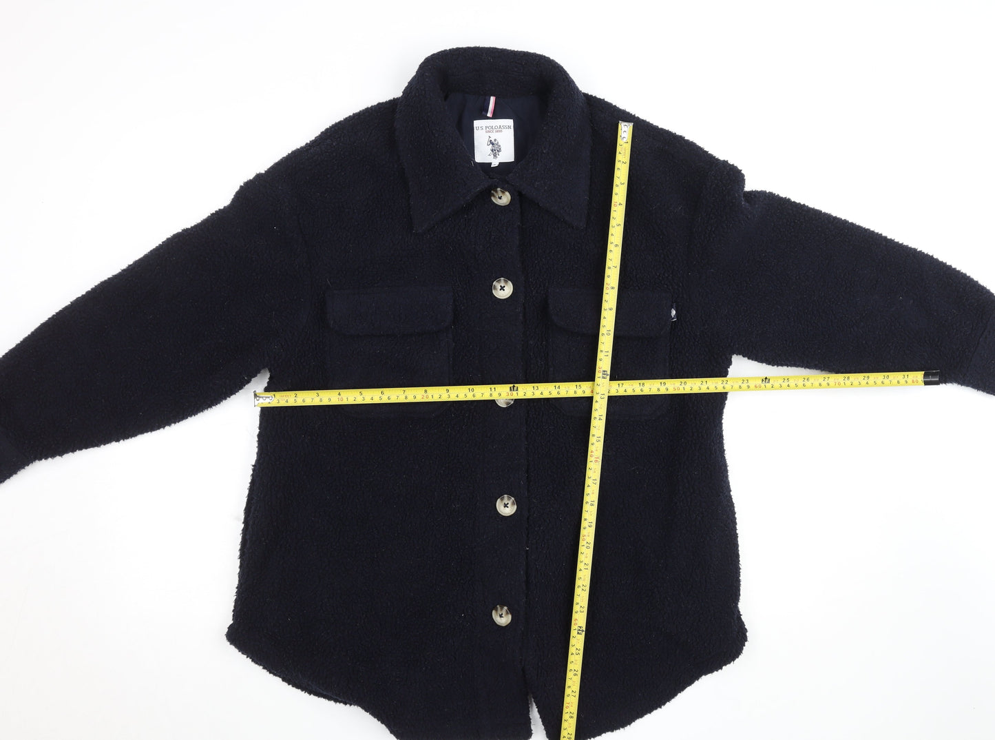 Womens UK Size S Regular U.S. Polo Assn. Black Polyester Jacket