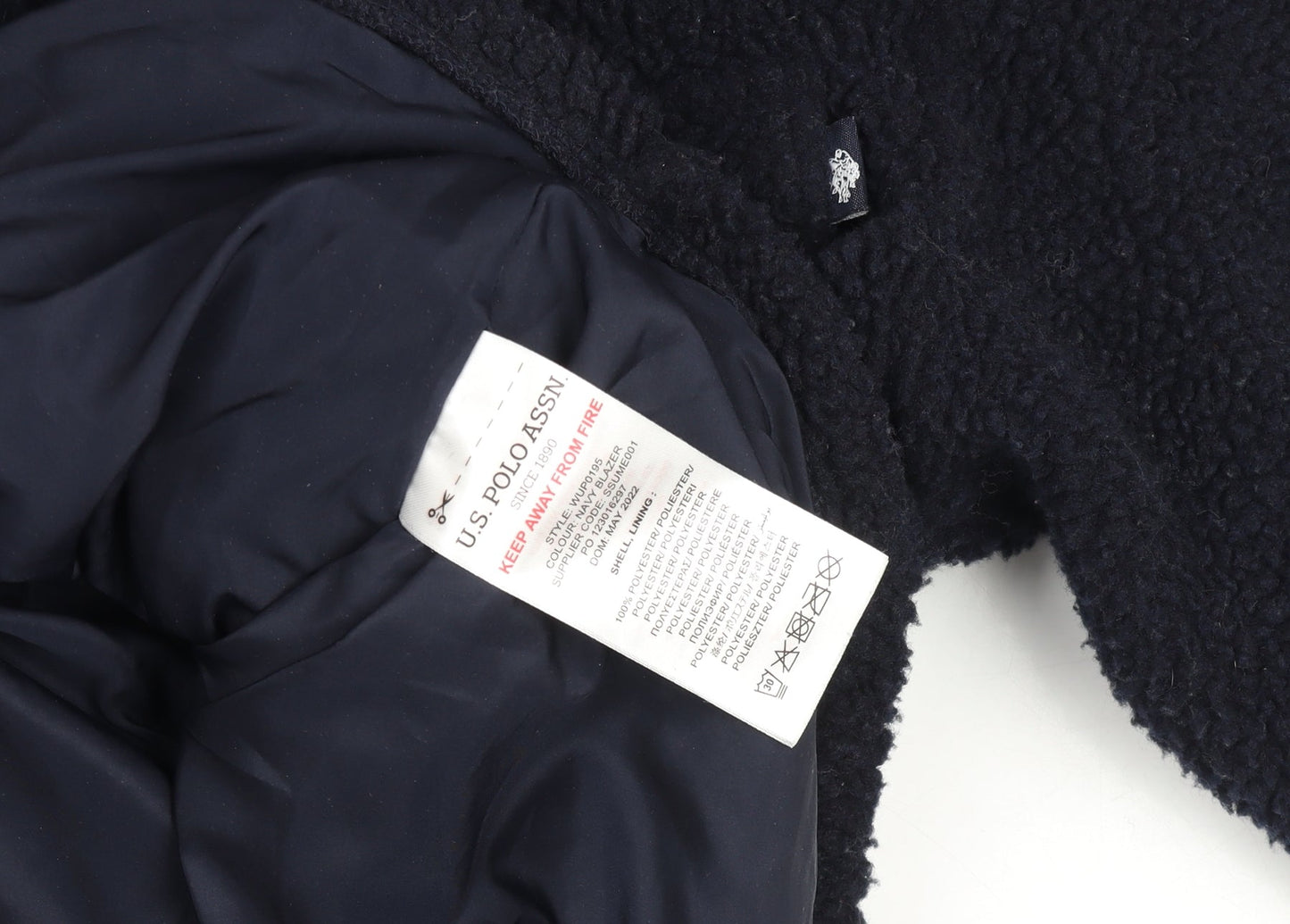 Womens UK Size S Regular U.S. Polo Assn. Black Polyester Jacket