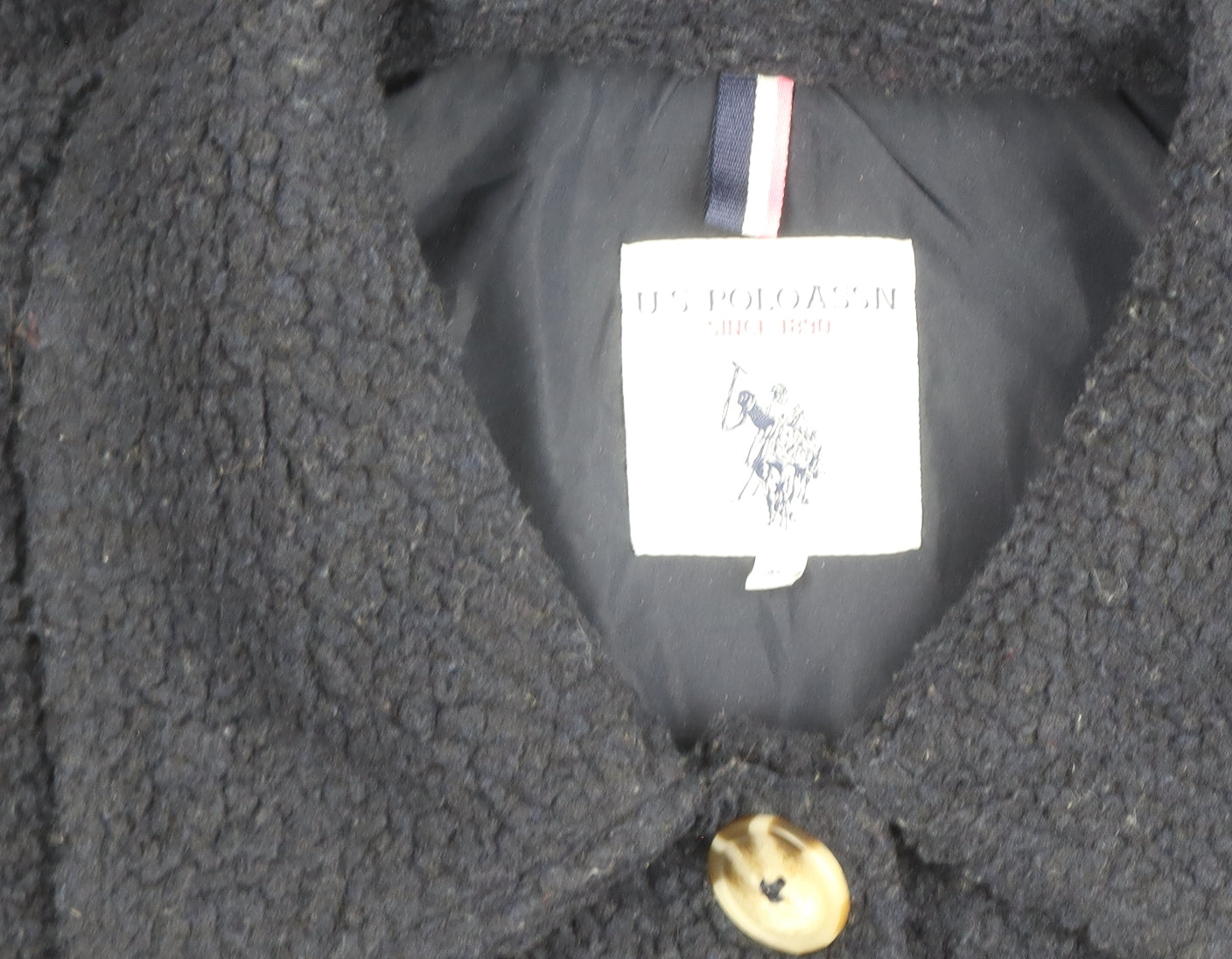 Womens UK Size S Regular U.S. Polo Assn. Black Polyester Jacket