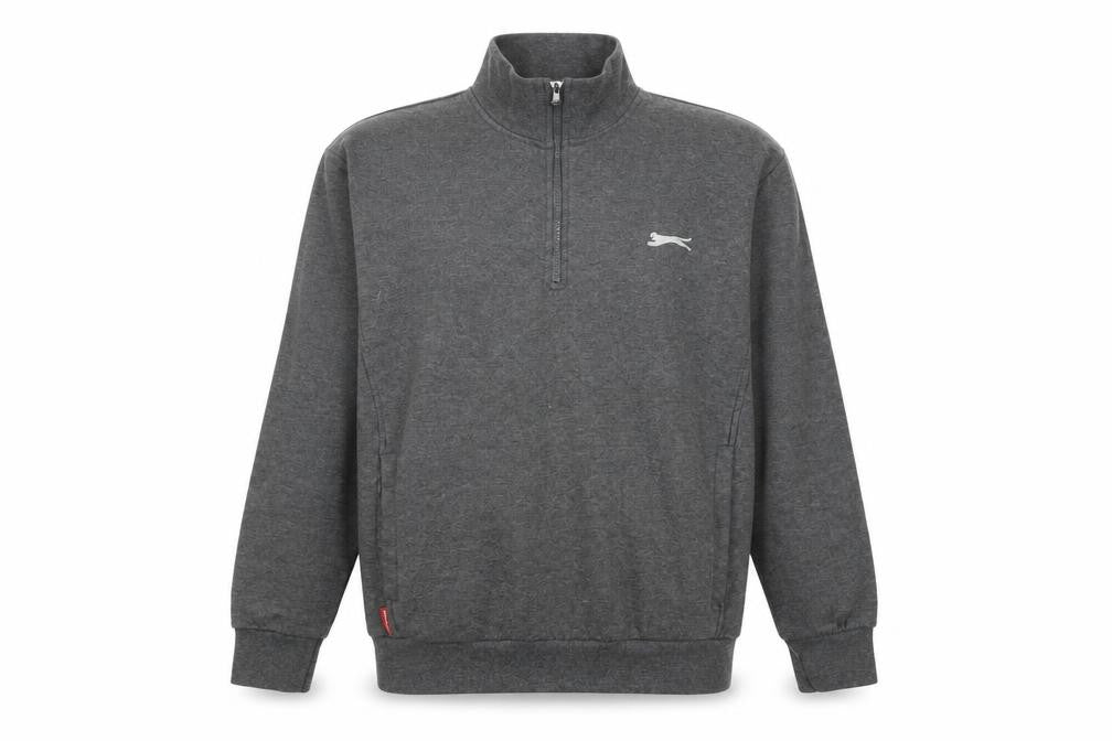 Slazenger Mens Grey 1/4 Zip Sweatshirt M Regular Fit Pullover
