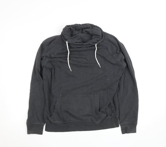 New Look Men Black Pullover Hoodie Size S Fleece Drawstring
