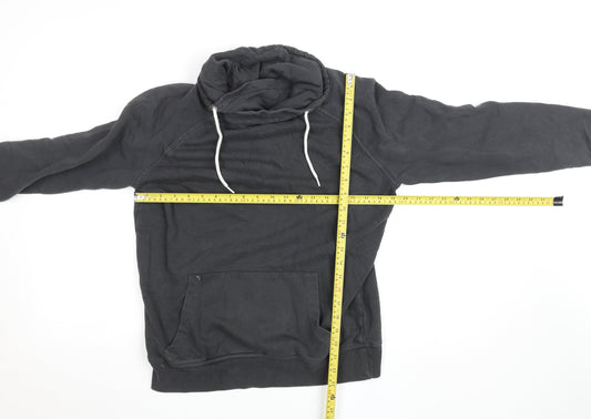 New Look Men Black Pullover Hoodie Size S Fleece Drawstring