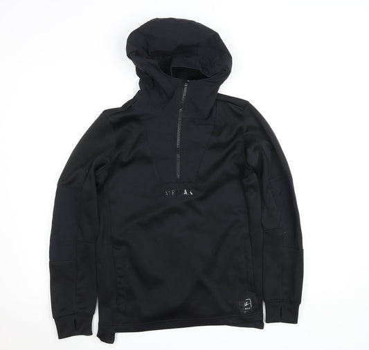 Nike Boys Black Air Max 1/2 Zip Hoodie Size 10-11 Years Polyester