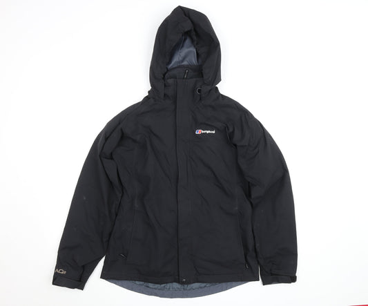 Berghaus Mens Black S Waterproof Hooded Rain Jacket AQ2 Outdoor Coat