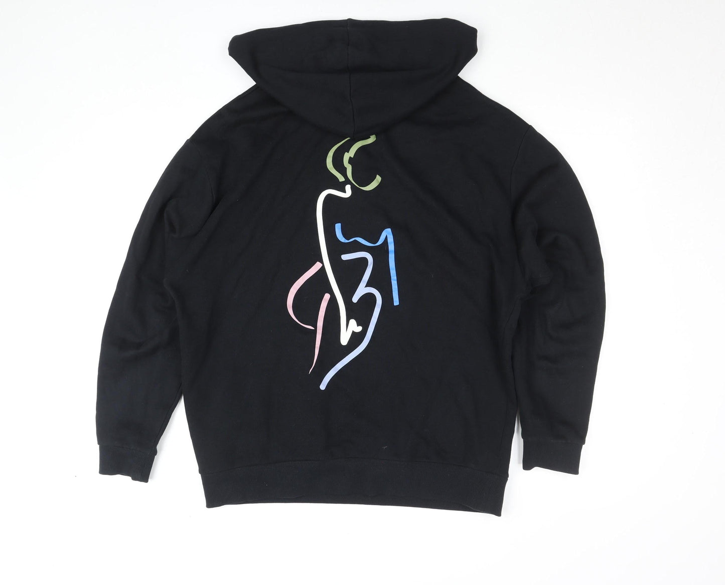ASOS DESIGN Men's Black Pullover Hoodie S Art Graphic Fleece