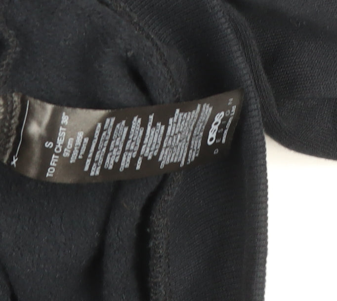 ASOS DESIGN Men's Black Pullover Hoodie S Art Graphic Fleece