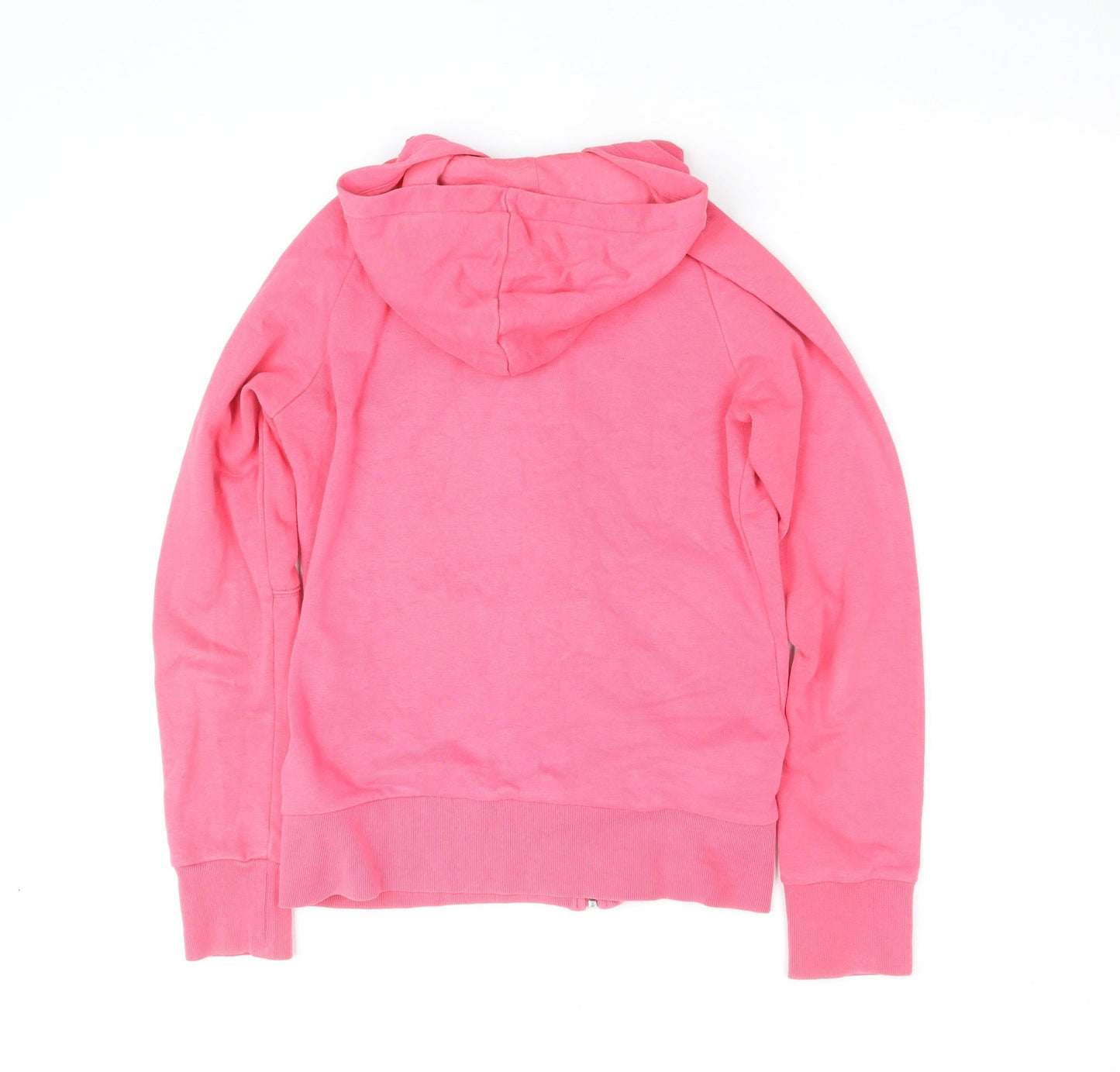 Nike Teens Pink Full Zip Hoodie L Cotton Blend Logo Hooded Sweatshirt