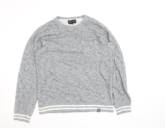 Shore Leave Men's Grey Knit Cotton Crew Neck Sweatshirt M