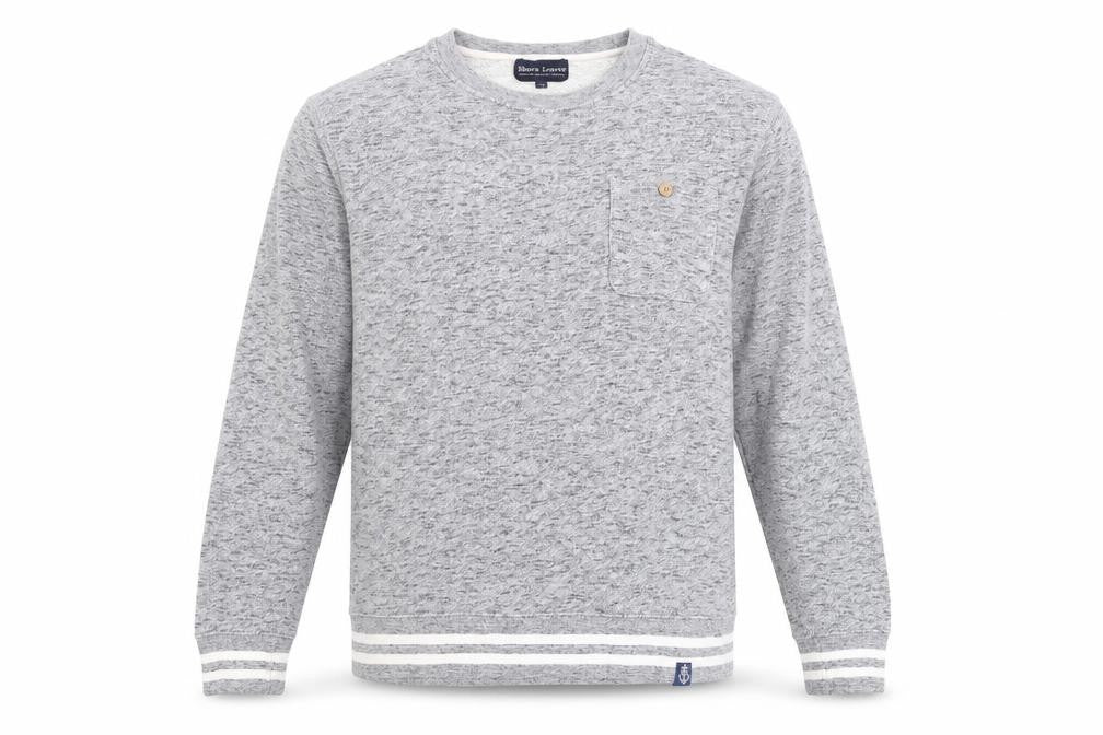 Shore Leave Men's Grey Knit Cotton Crew Neck Sweatshirt M