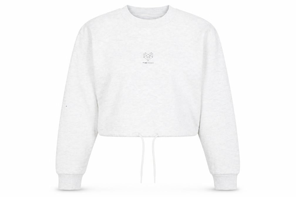Pink Soda Sport Womens White Cropped Pullover Sweatshirt UK 10