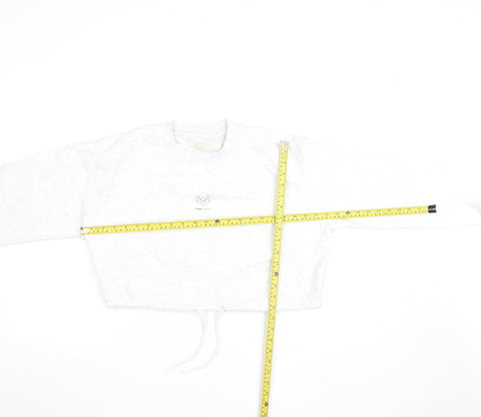 Pink Soda Sport Womens White Cropped Pullover Sweatshirt UK 10