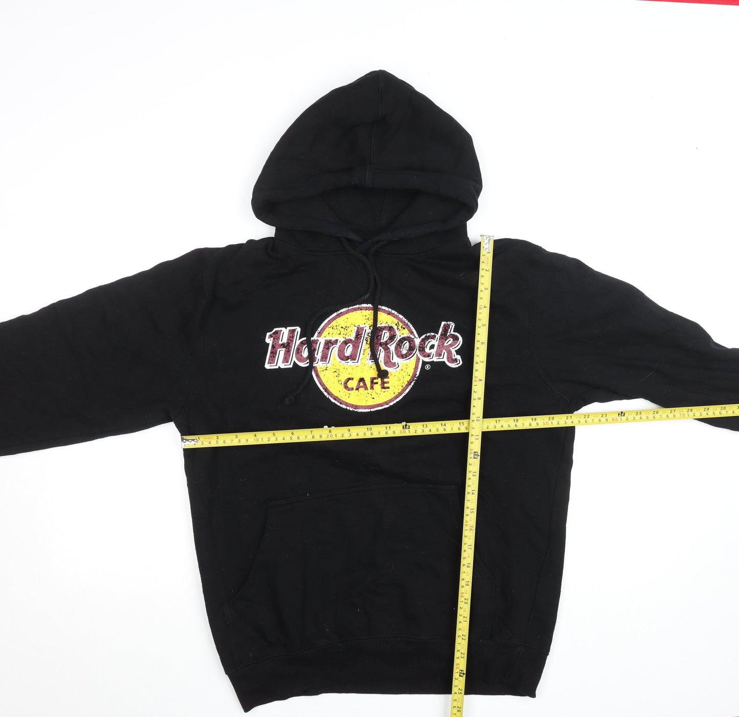Mens UK L Regular Hard Rock Black Pullover Hoodie