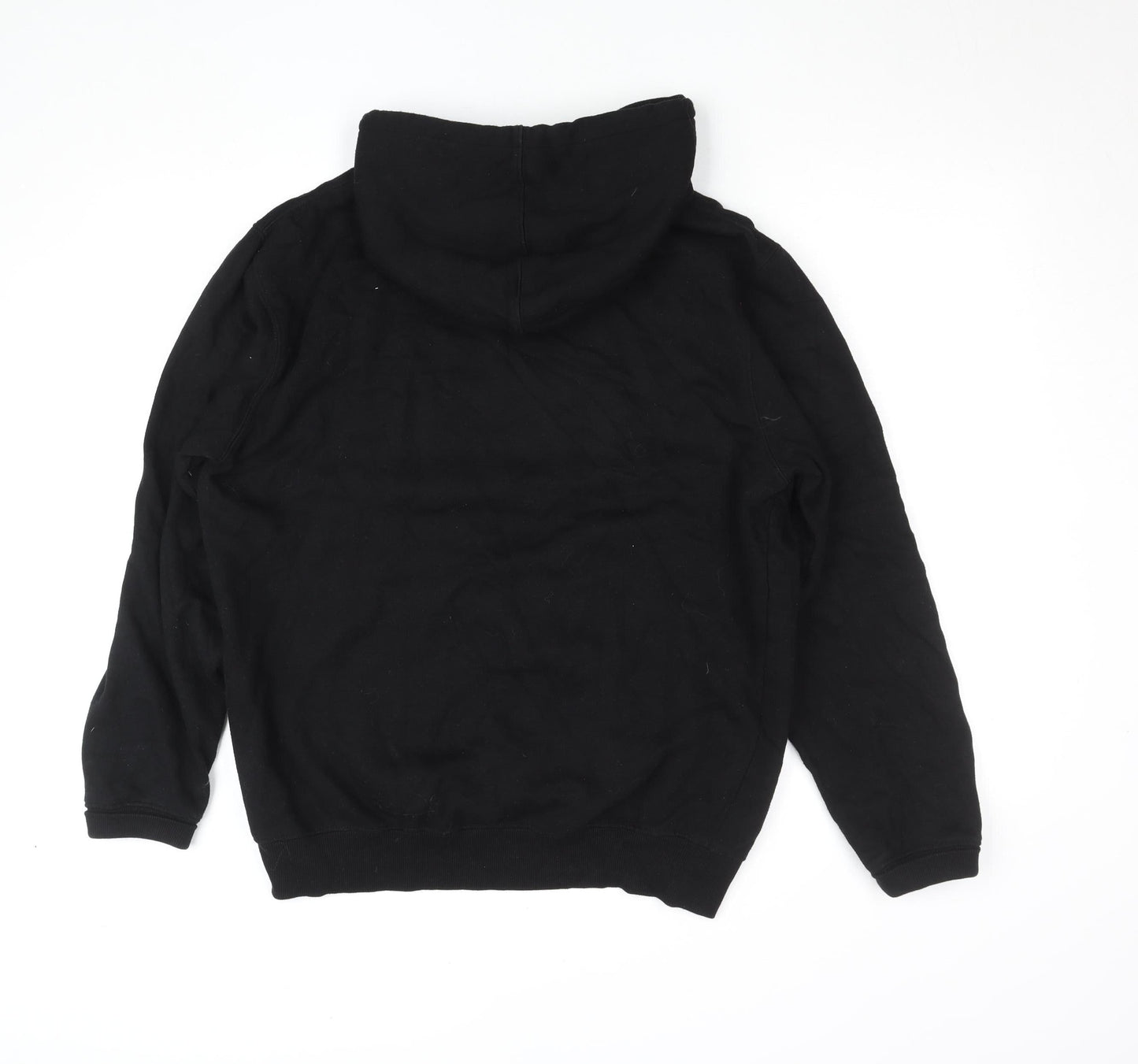 Mens UK L Regular Hard Rock Black Pullover Hoodie