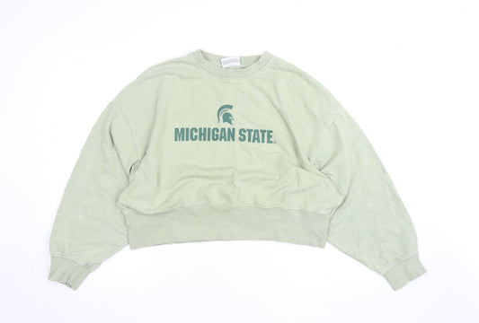 MSU Michigan State Women’s Green Crew Neck Pullover Sweatshirt XS