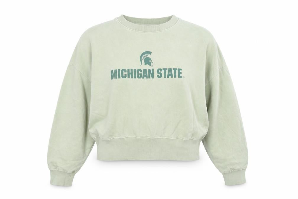 MSU Michigan State Women’s Green Crew Neck Pullover Sweatshirt XS