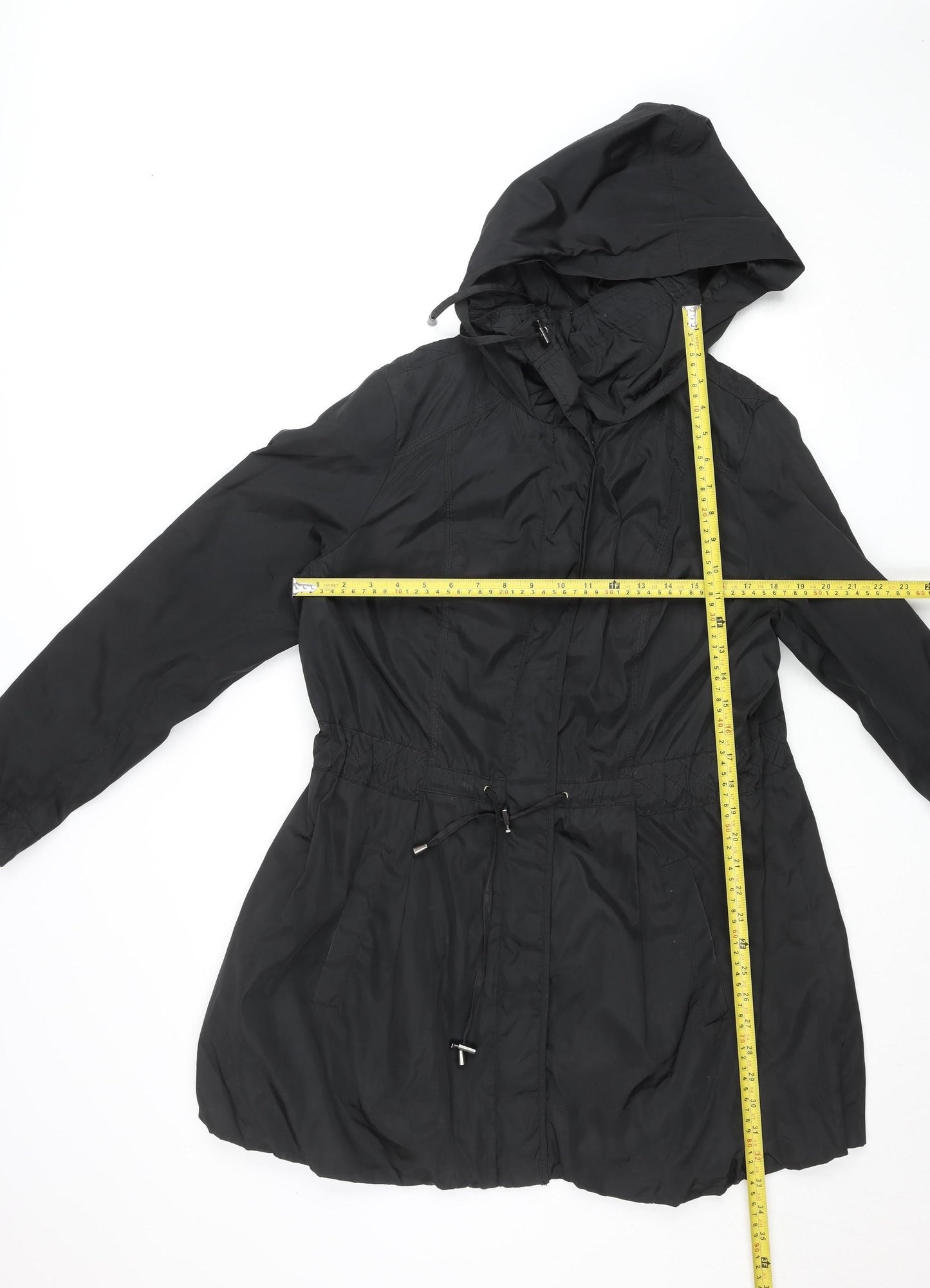 Rocha John Rocha Men's Black Hooded Parka Coat Size 38 Regular Fit