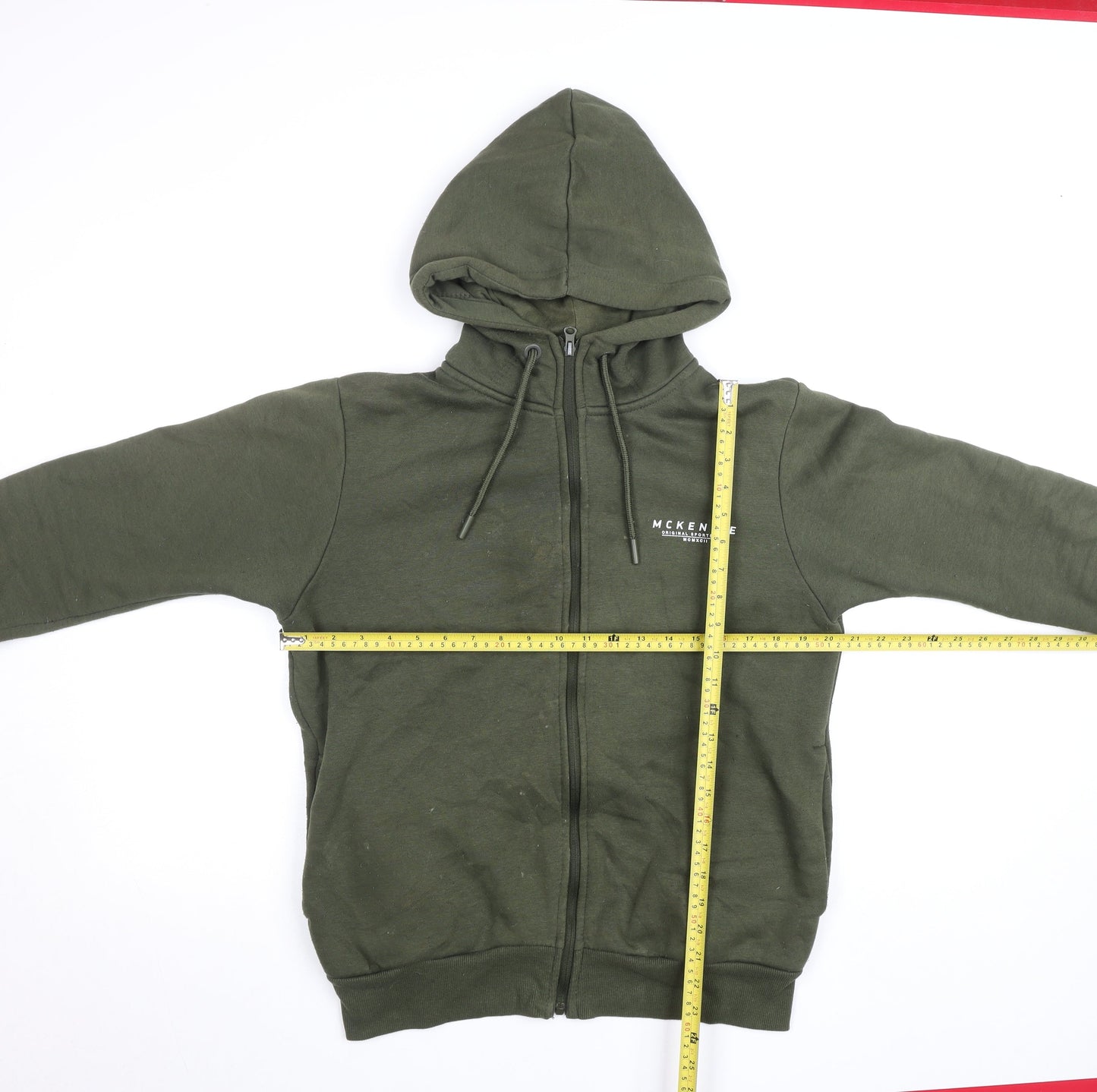 Mens UK M Regular McKenzie Green Full Zip Hoodie