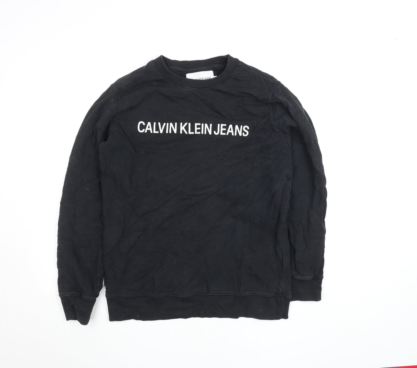Mens UK M Regular Calvin Klein Black Pullover Sweatshirt