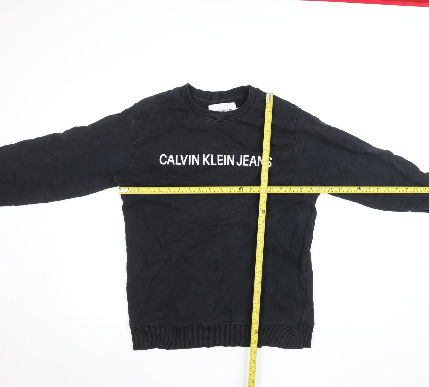 Mens UK M Regular Calvin Klein Black Pullover Sweatshirt