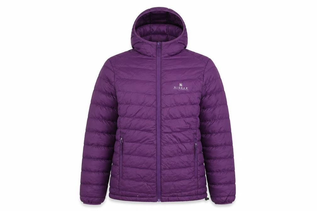 Hi Gear Womens Purple Puffer Jacket Size 10 Hooded Lightweight Zip Coat