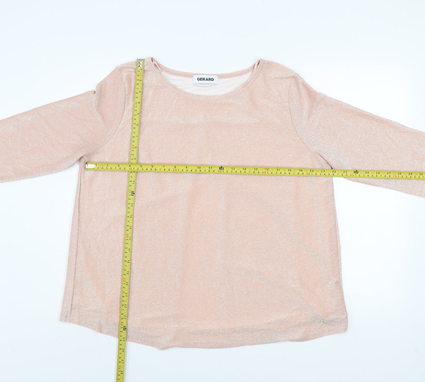 Gerard Womens Pink Glitter 3/4 Sleeve Blouse Size 18