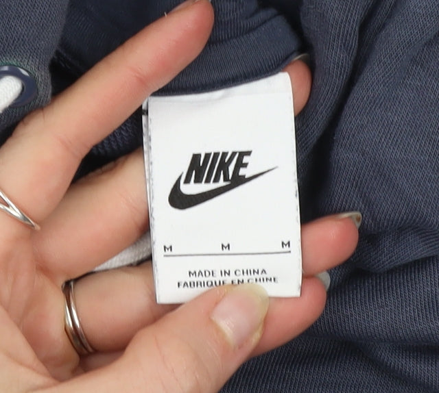 Nike Men's Blue Pullover Hoodie Size M Graphic Logo Sportswear