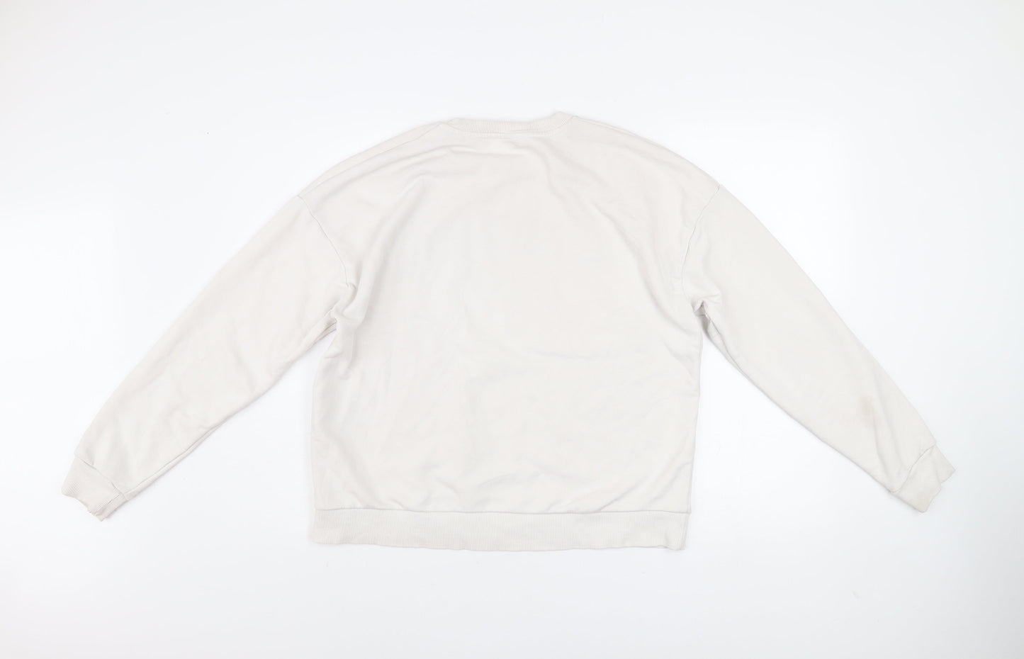 Stradivarius Women Beige Copenhagen Print Pullover Sweatshirt L