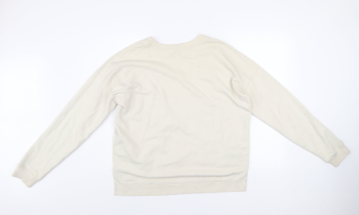 AllSaints Womens Beige Bird Embroidered Cotton Sweatshirt Size S