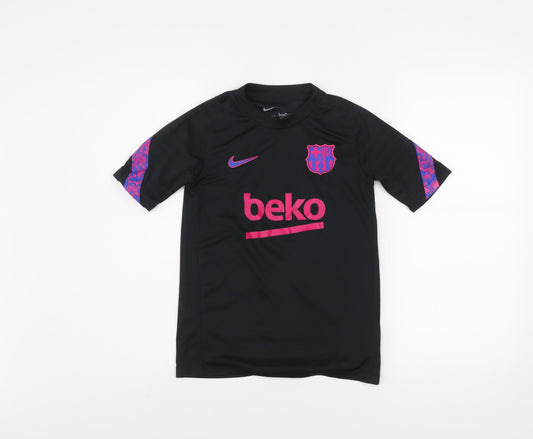 Nike Boys Black FC Barcelona Dri-FIT Football Training T-Shirt M