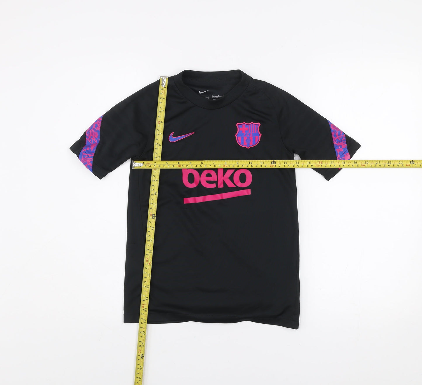 Nike Boys Black FC Barcelona Dri-FIT Football Training T-Shirt M