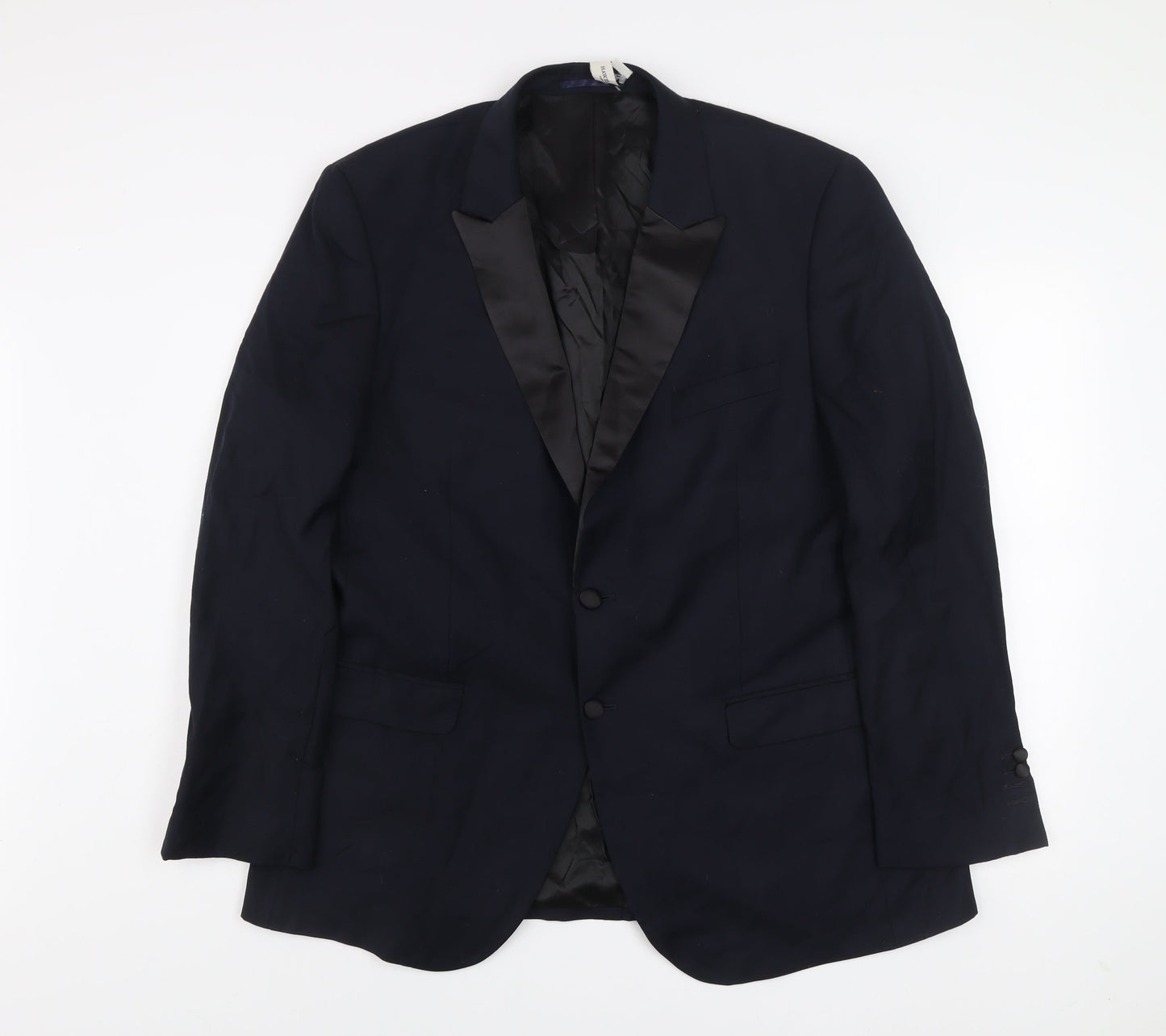 Hawes & Curtis Men's Blue Slim Fit Shawl Lapel Wool Blazer 46R