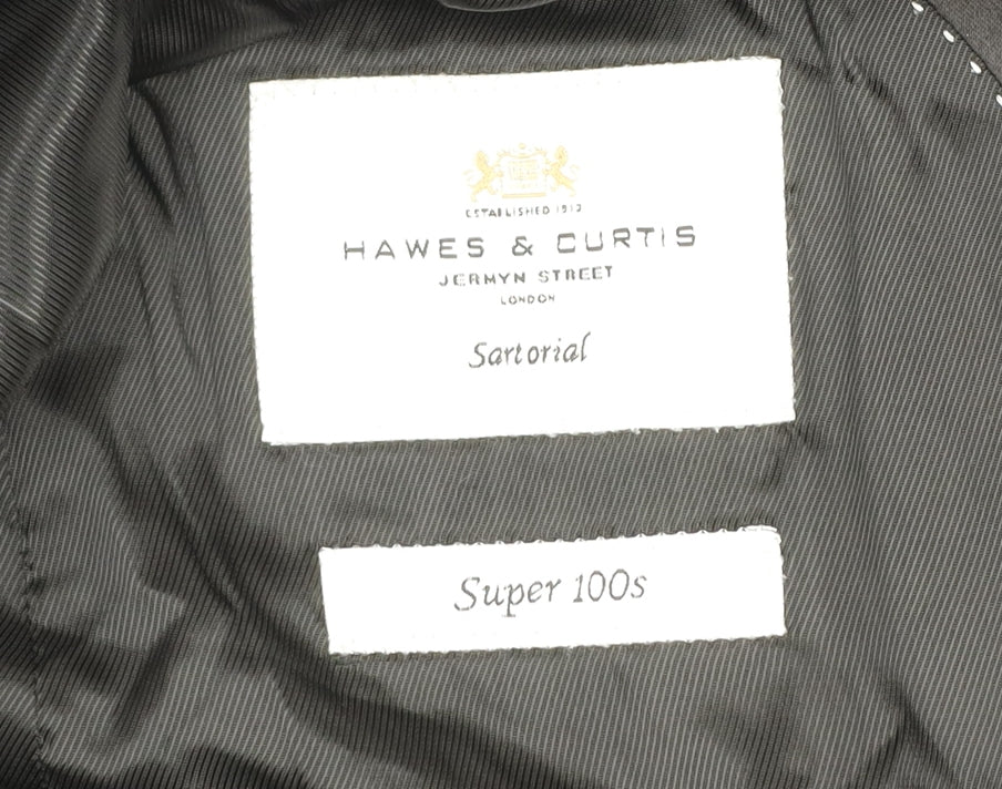 Hawes & Curtis Men's Blue Slim Fit Shawl Lapel Wool Blazer 46R