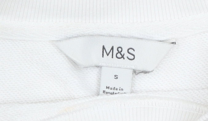 Marks and Spencer Women Beige Ombre Cotton Pullover Sweatshirt Size S