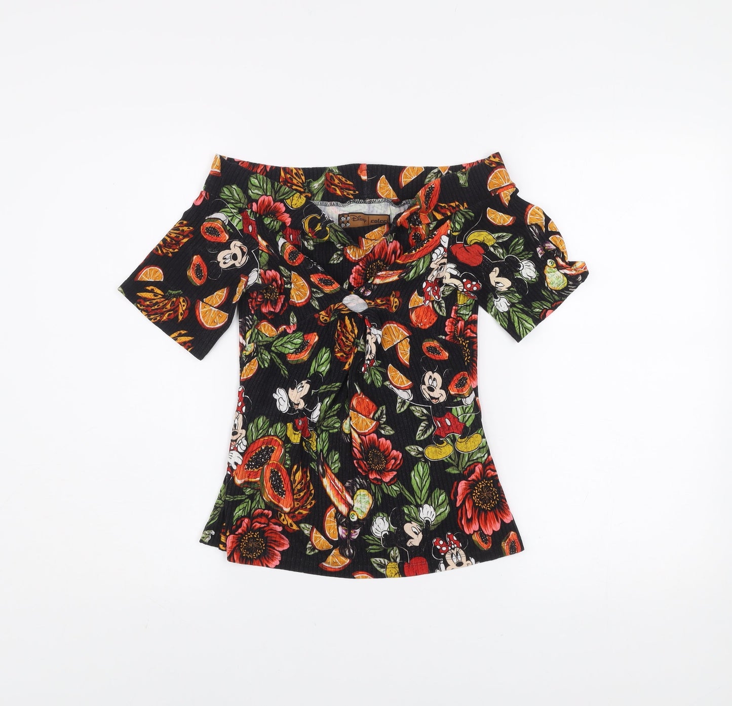 Disney Colcci Women’s Multicoloured Off Shoulder Floral Mickey Top M