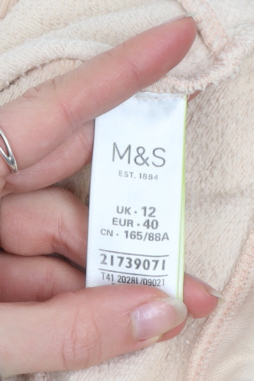 Marks and Spencer Women’s Beige Cotton Blend Pullover Sweatshirt UK 12