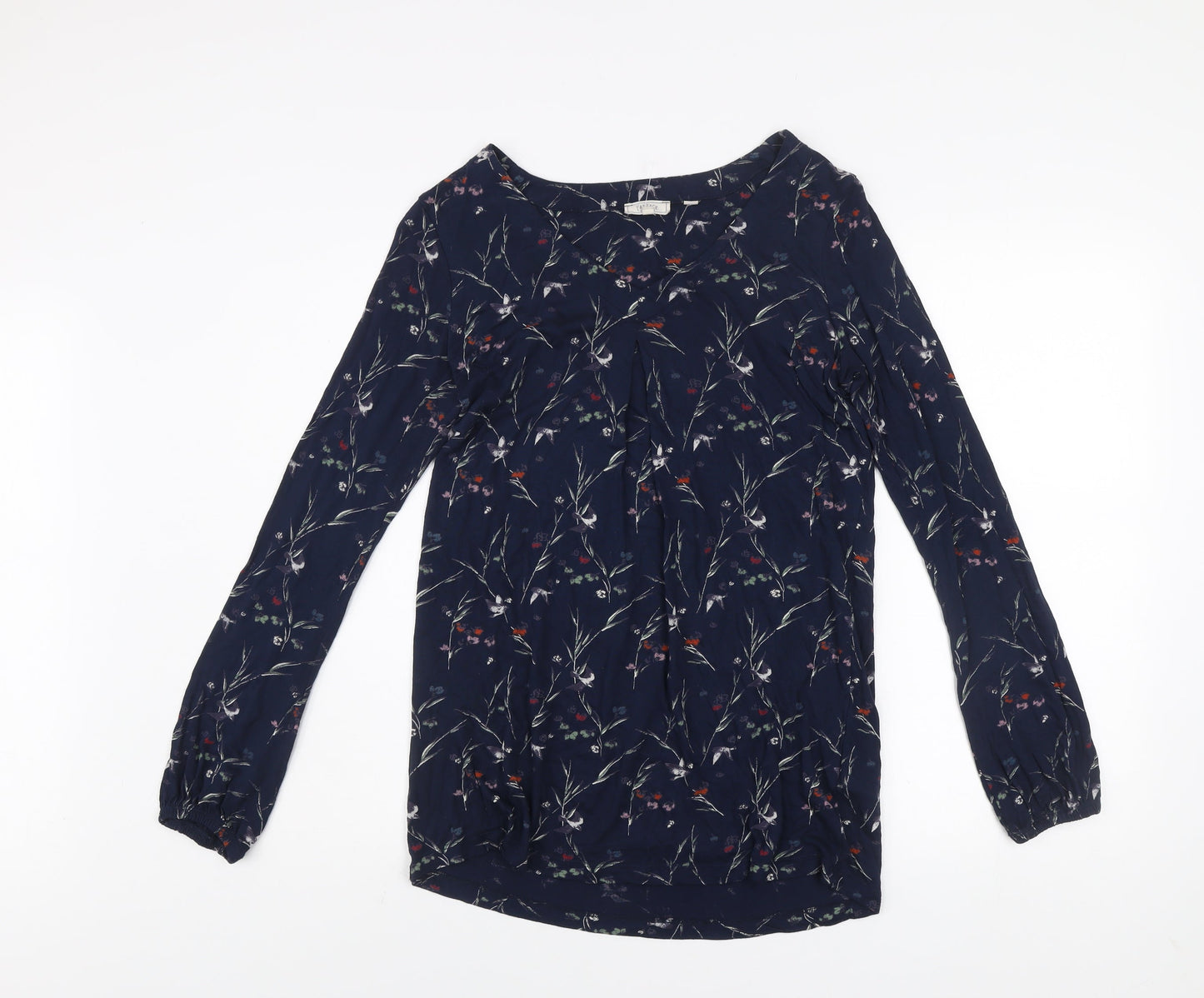 Womens UK Size 10 Fat Face Blue Viscose Blouse