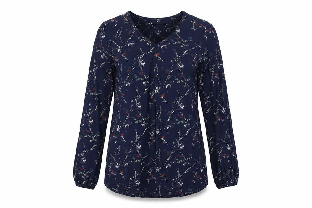 FatFace Women’s Blue Floral Long Sleeve Tunic Blouse Size 10