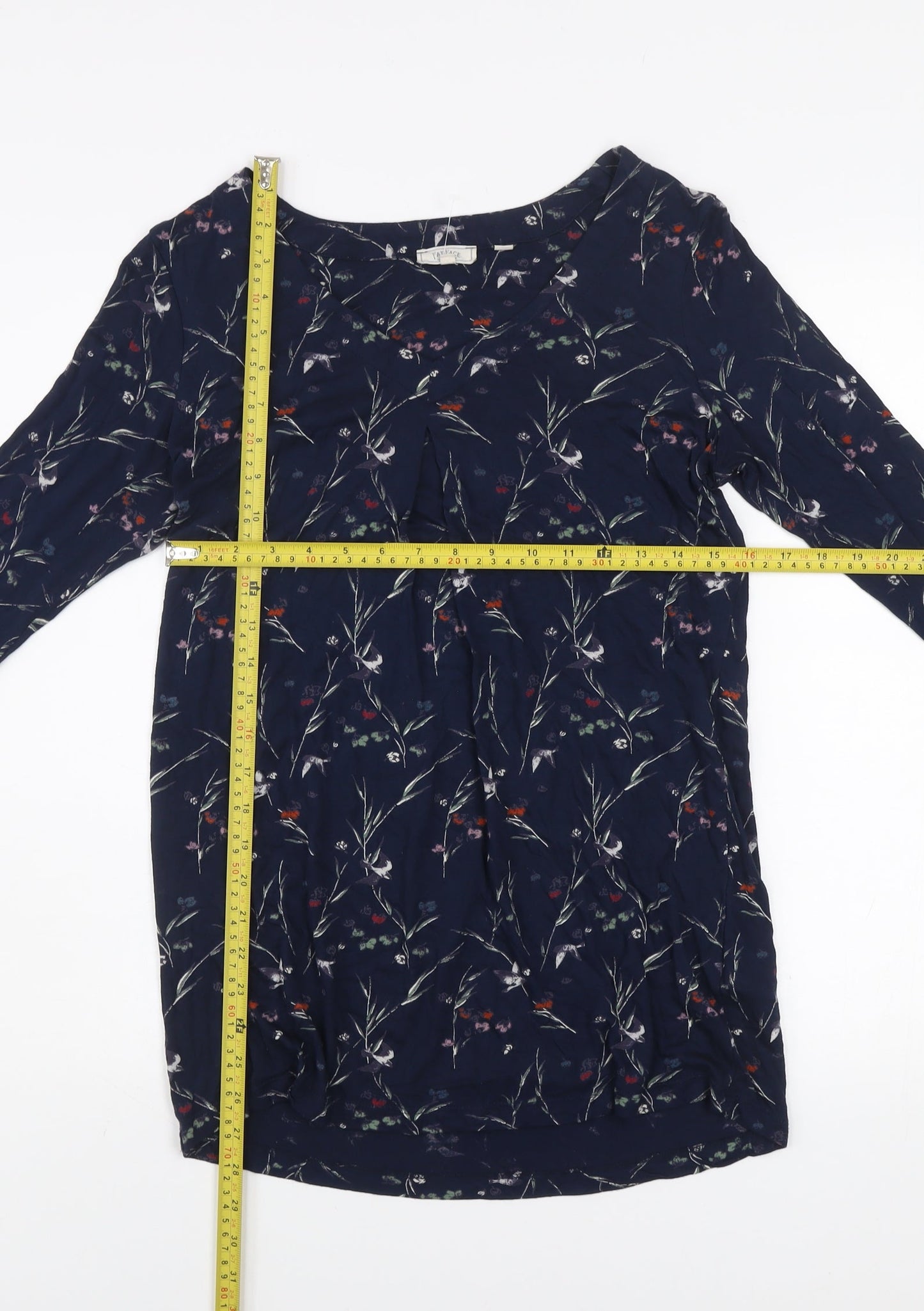 Womens UK Size 10 Fat Face Blue Viscose Blouse