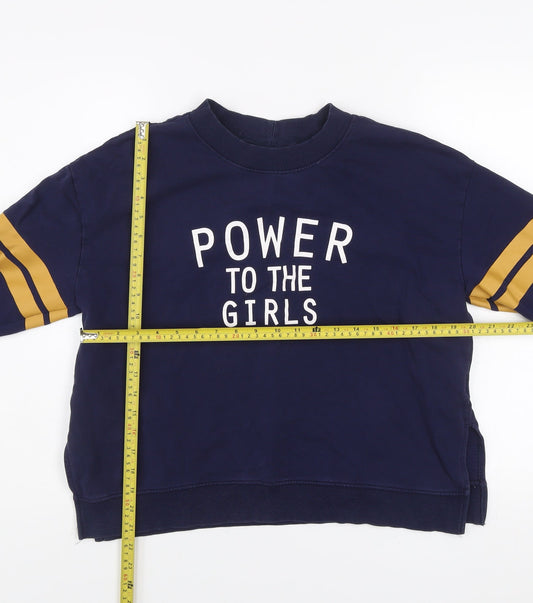 H&M Divided Women's Navy Blue Cotton Pullover Sweatshirt Size L