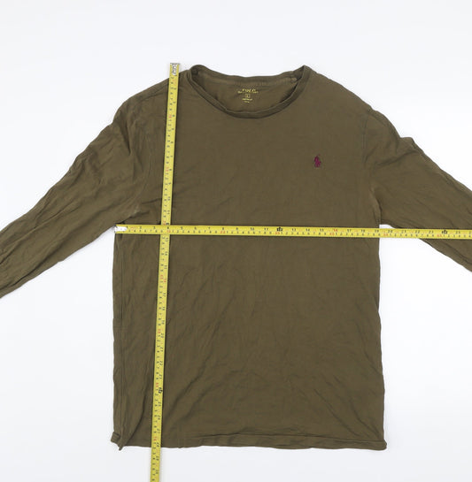 Ralph Lauren Men's Green Long Sleeve Slim Fit Cotton Top Size L