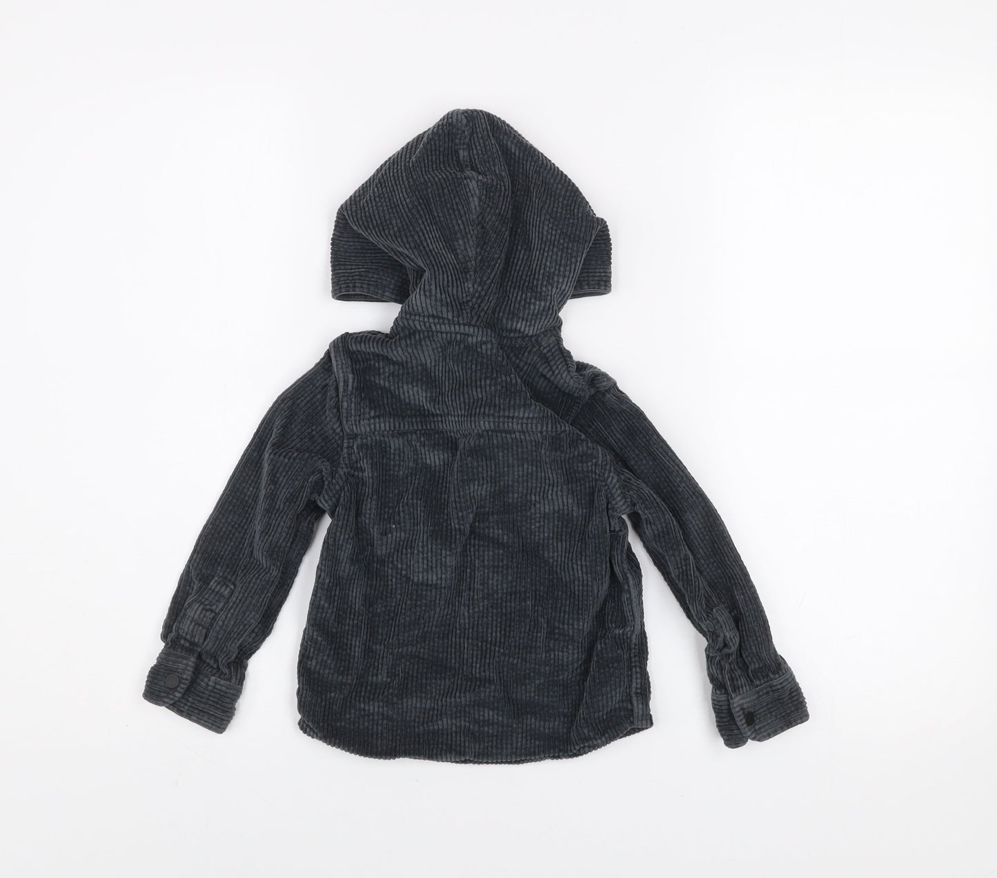 Marks and Spencer Boys Grey Corduroy Hooded Shirt Jacket 2-3 Years
