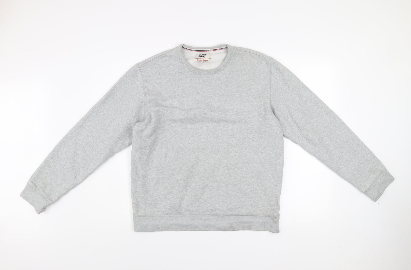 Mens UK M Regular Lands' End Grey Pullover Sweatshirt