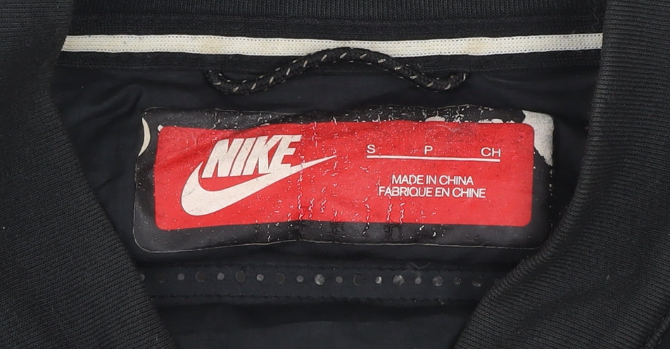 Nike Men's Black Small Quilted Bomber Jacket with Down Fill