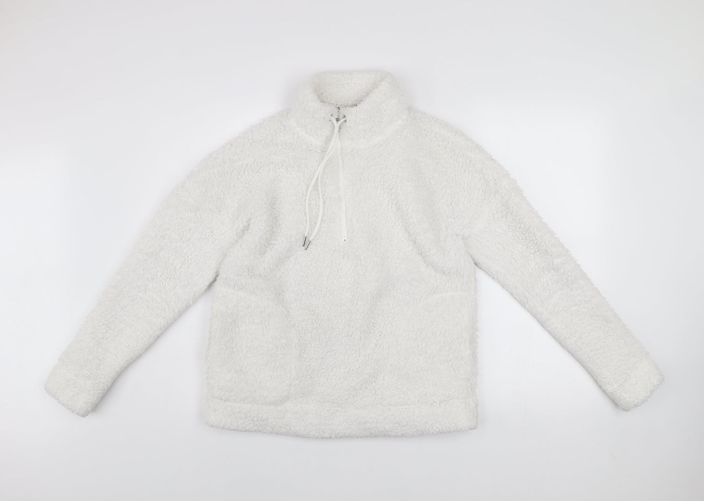 John Lewis ANYDAY Women White Fleece Pullover Hoodie Size S