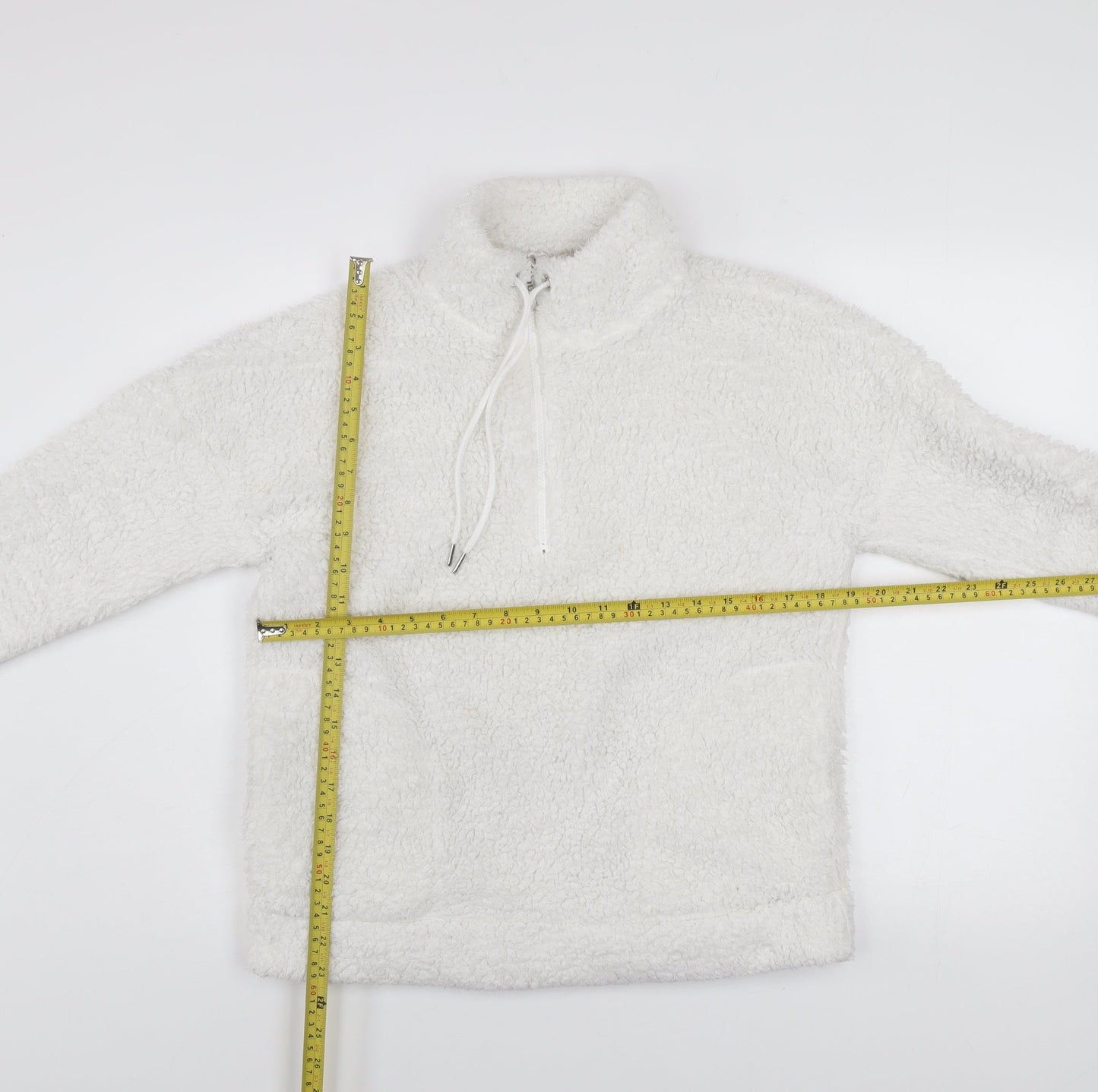 John Lewis ANYDAY Women White Fleece Pullover Hoodie Size S