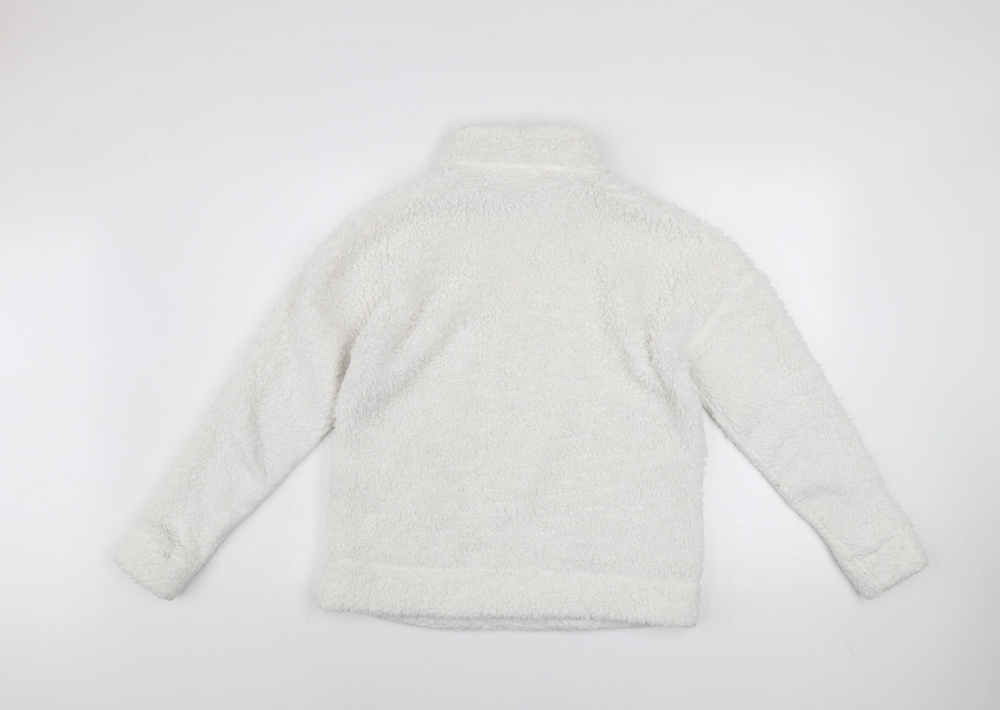 John Lewis ANYDAY Women White Fleece Pullover Hoodie Size S