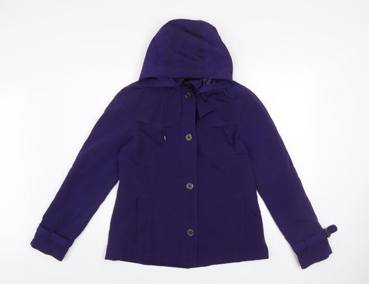 Womens UK Size S Regular Lands' End Purple Polyester Blend Jacket